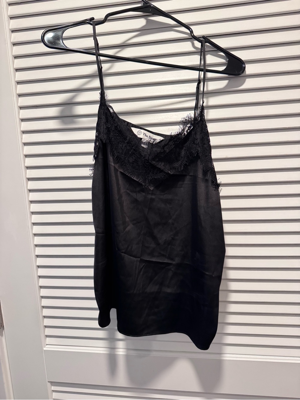 The Dreamers Black Lace-Trim Satin Camisole